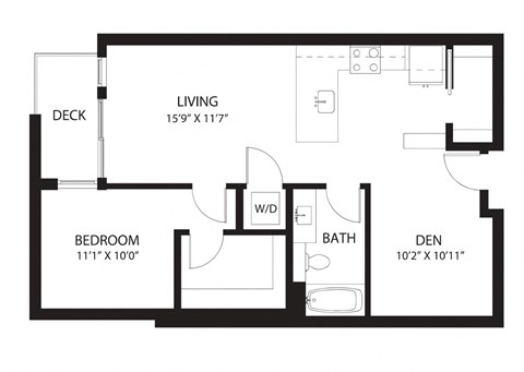 Vela Apartments D8 with Den Floor Plan